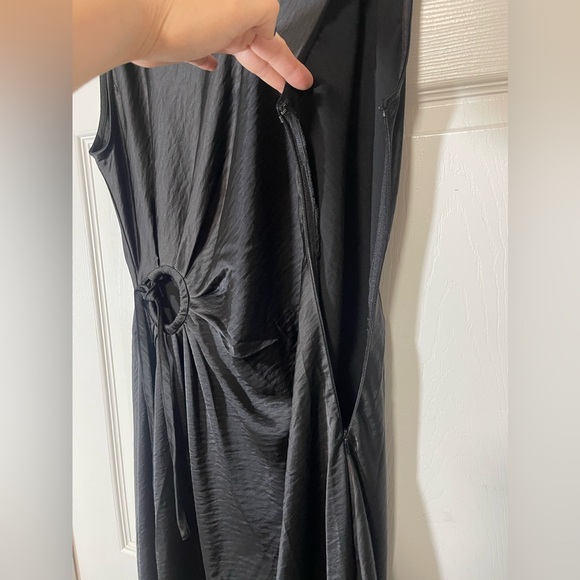 House of Harlow 1960 Women's Satin Slip Dress Circle Side Cutout in Black Sz XL - Picture 9 of 16